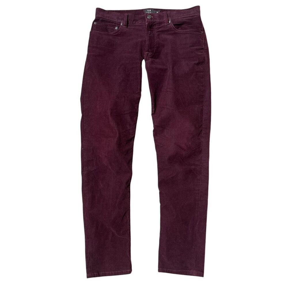 CLUB MONACO Maroon Corduroy Slim Straight Pant Size 32